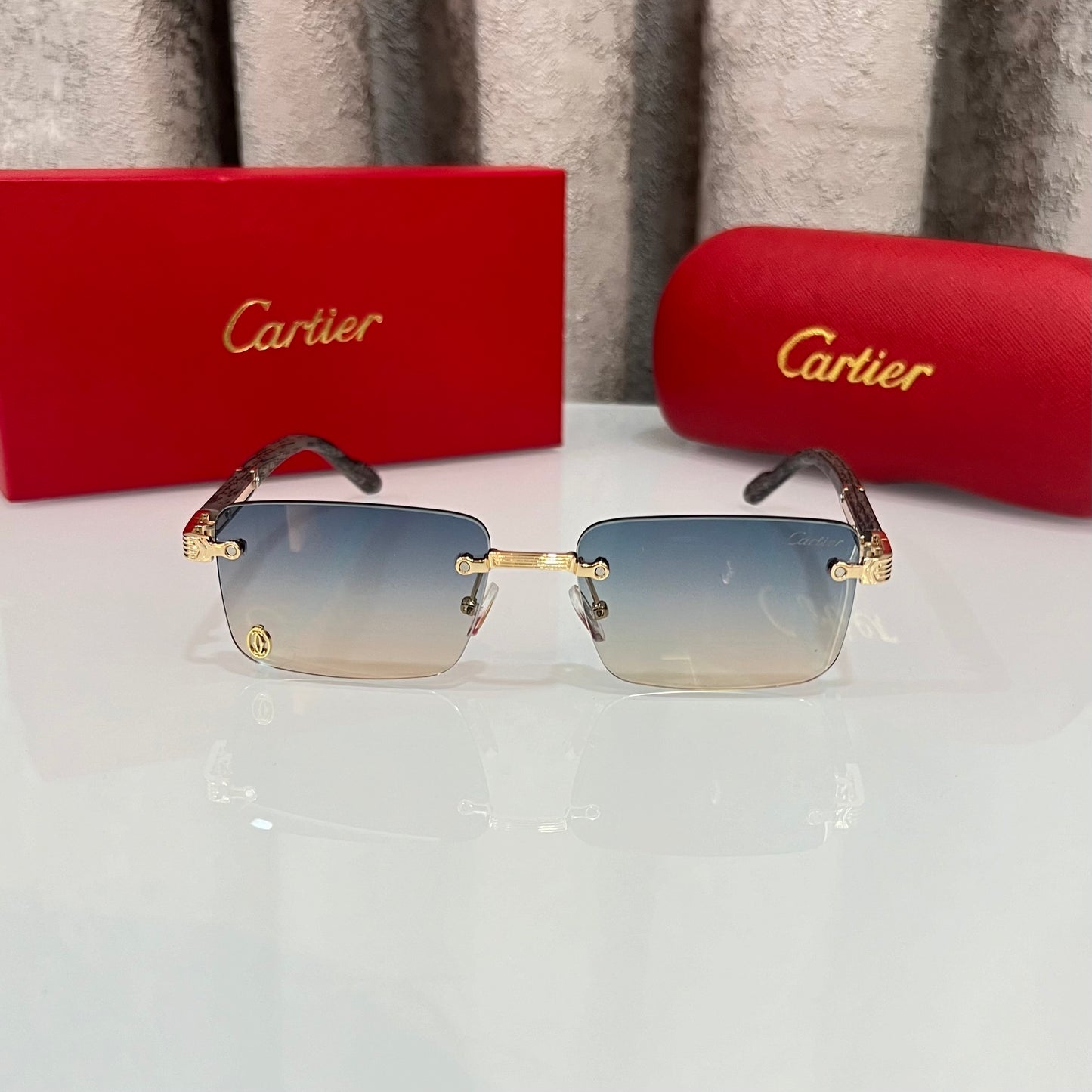 Cartier Blue Grey Luxury Shade With Original Packing