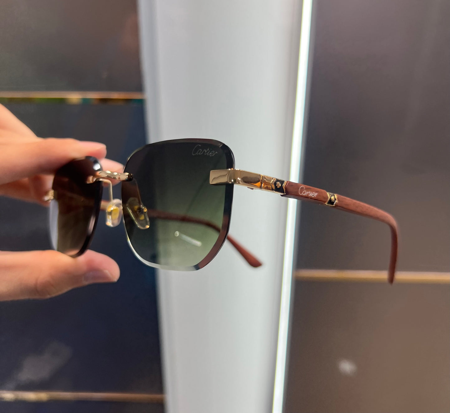 Cartier Green Brown Luxury Shade With Original Box Packing