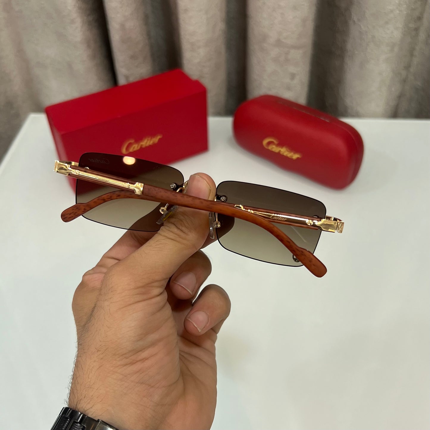 Cartier Classic Brown Karan Aujla Luxury Shade With Original Packing