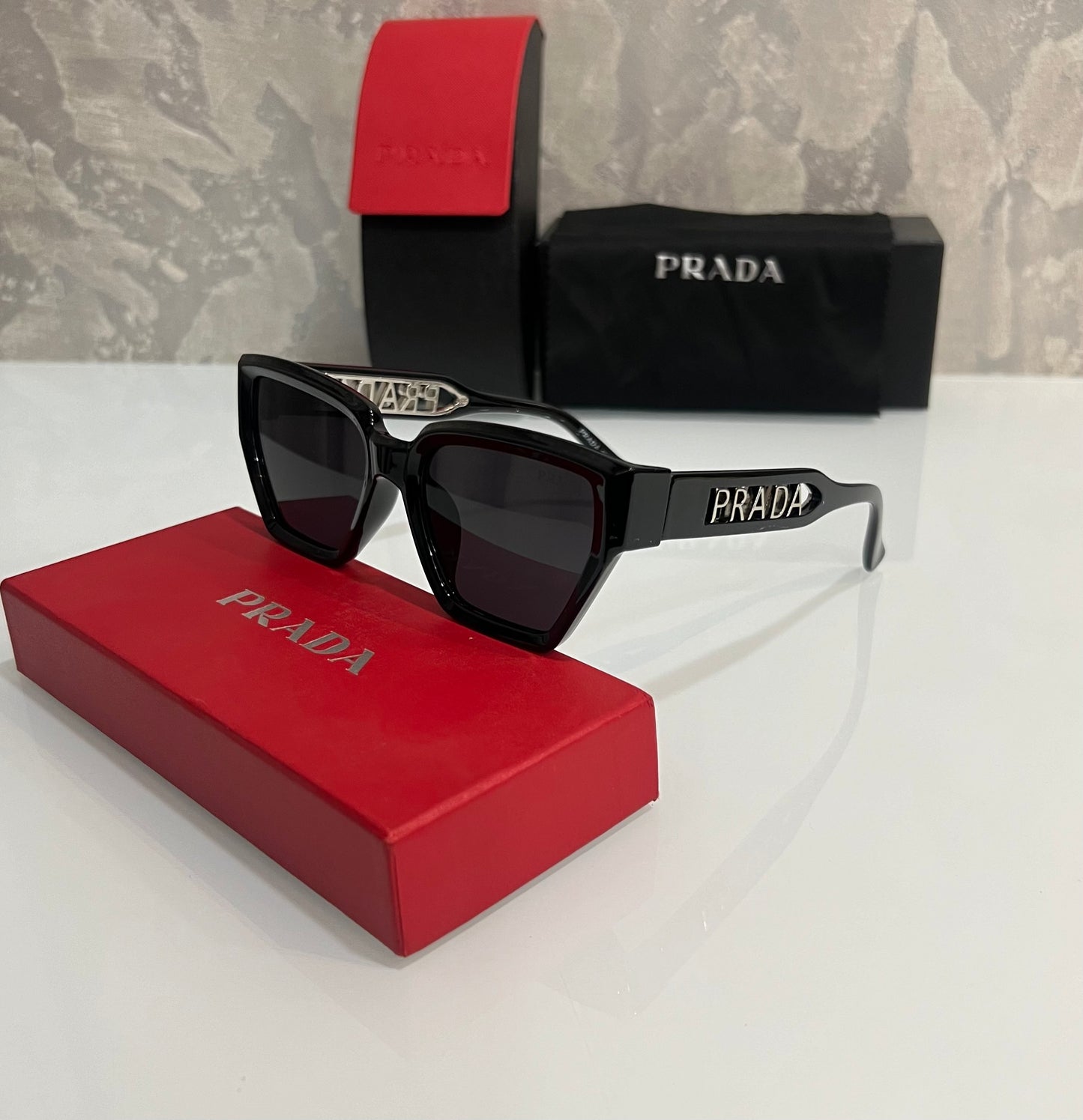 Prada Milano Black Designer Luxury Shade With Original Packing