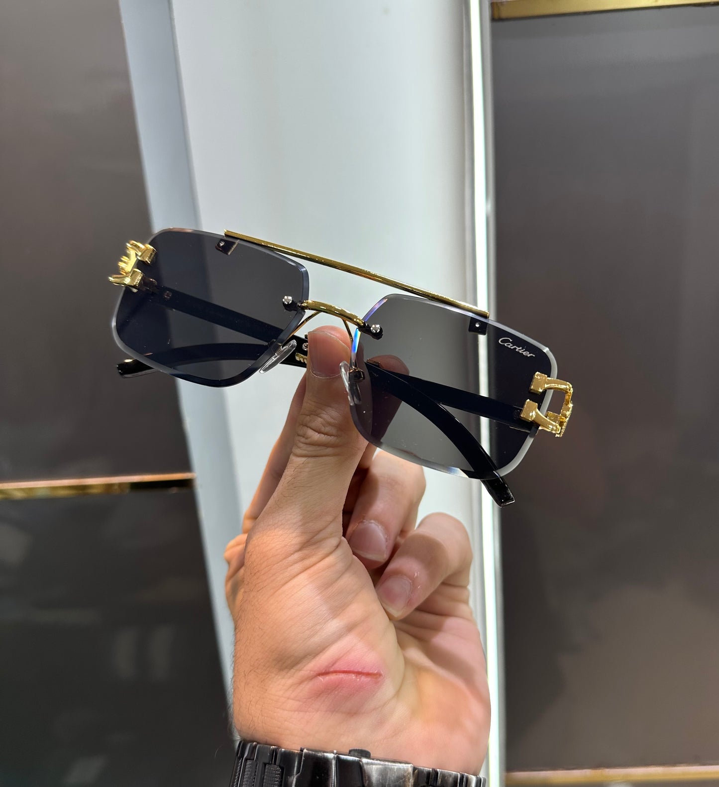 Cartier Black Gold Shade Designer Limited Edition Luxury Shade With Original Packing