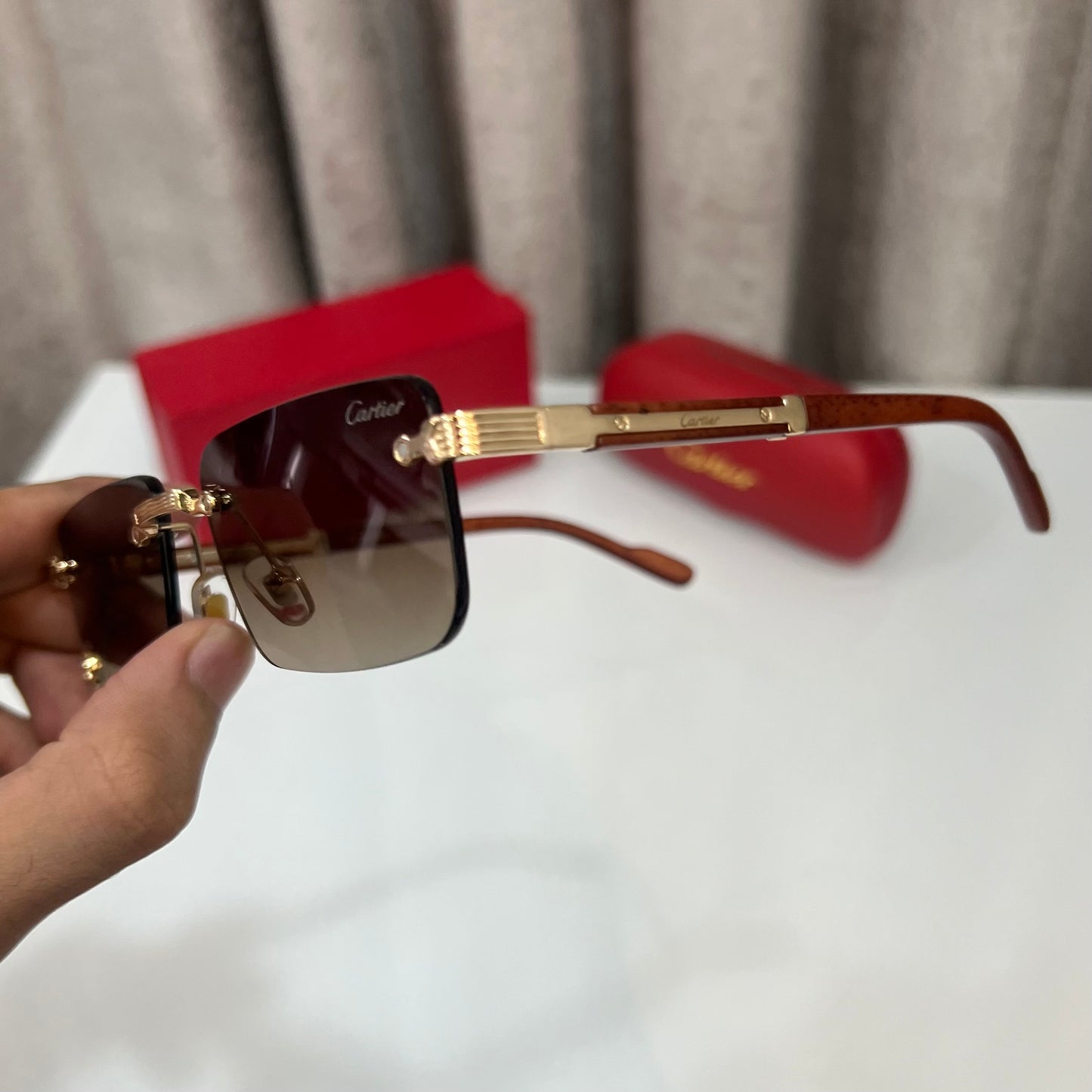 Cartier Classic Brown Karan Aujla Luxury Shade With Original Packing