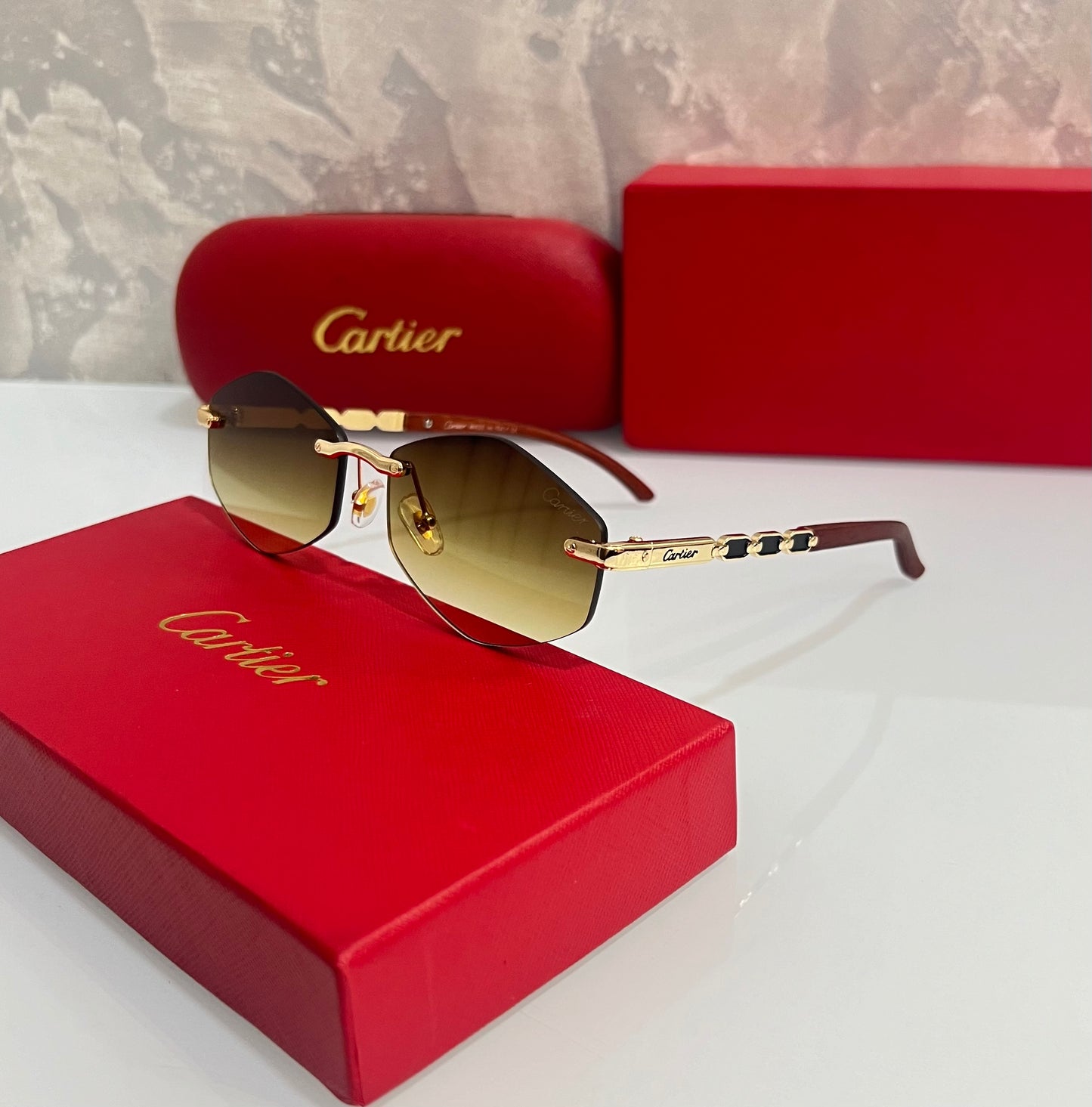 Cartier Brown Unique Luxury Shade With Original Box Packing