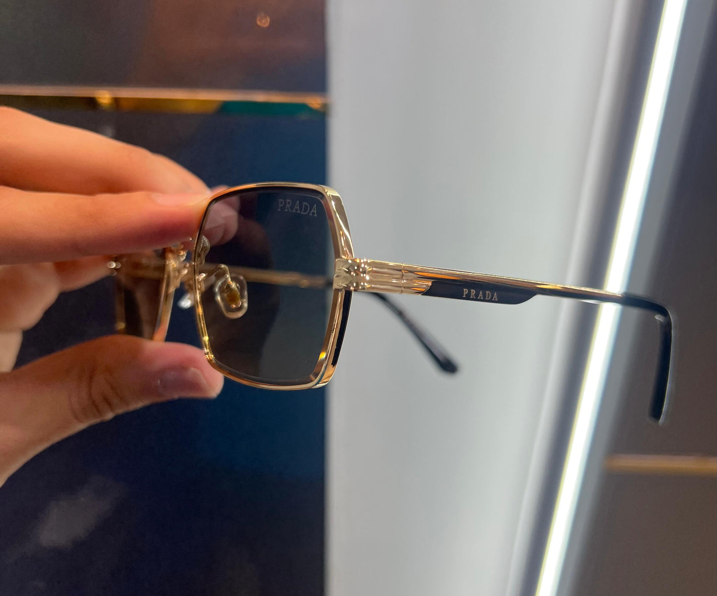 Prada Milano Gold Purple Dual Metal Luxury Shade With Original Packing