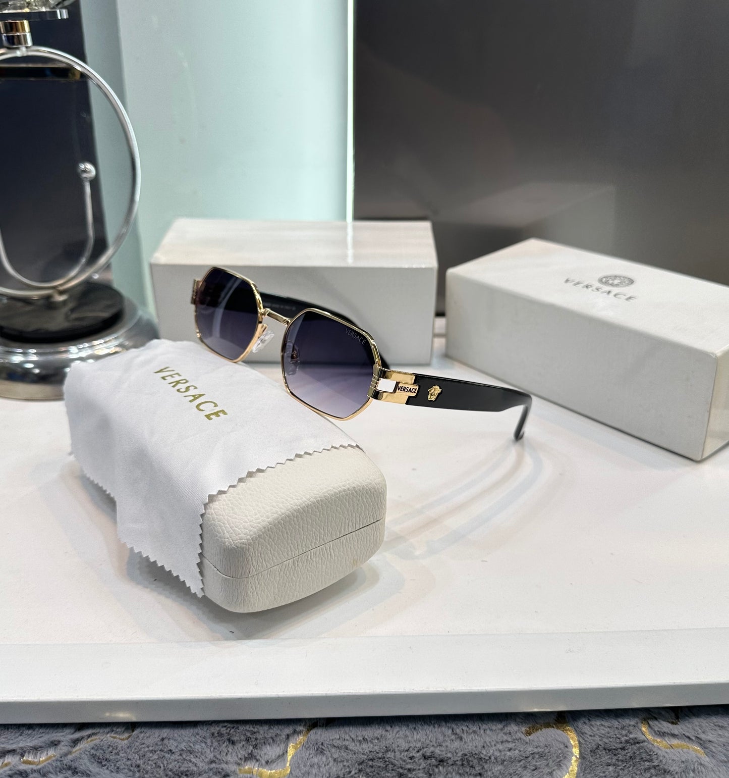 Versace Gold Black Allu Arjun Edition Luxury Shade With Original Box Packing