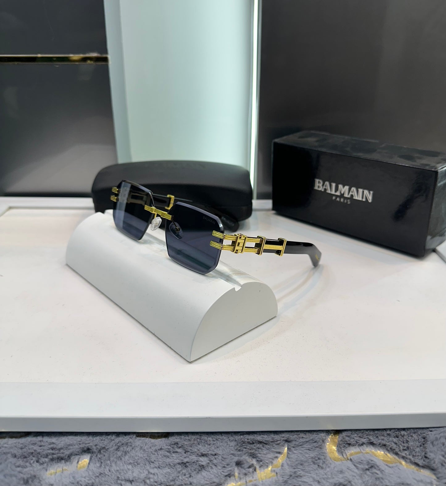 Balmain Paris Black Gold Shade Designer Limited Edition Luxury Shade With Original Packing