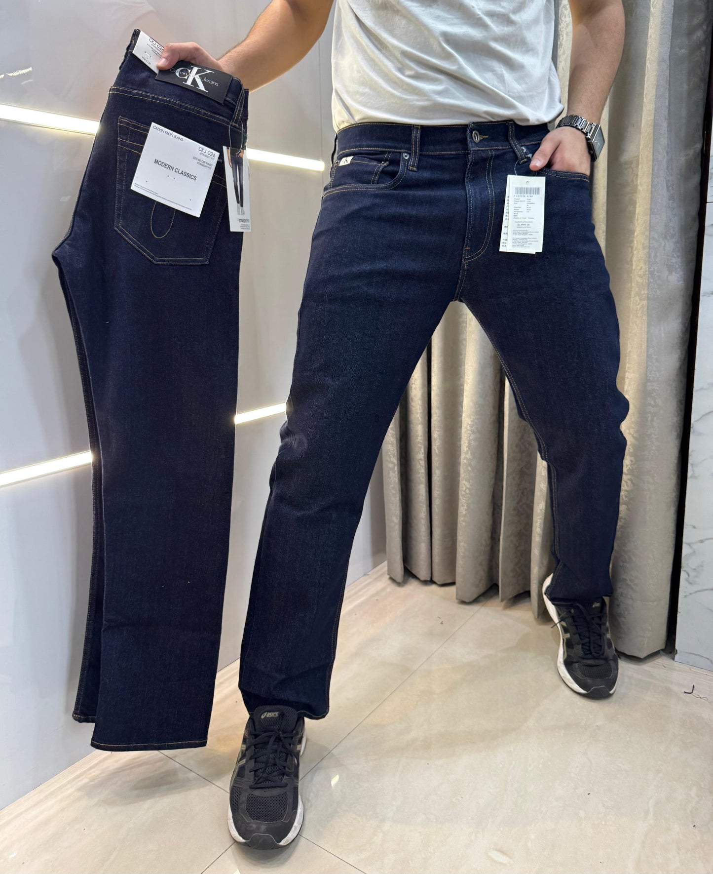 Calvin Klein Blue Raw Wash Premium Classic Hyperflex Denim