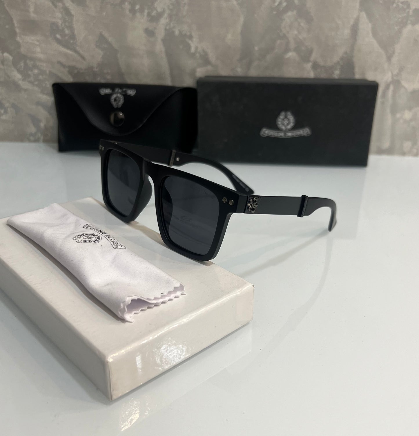 Chrome Hearts Mat Black Luxury Shade With Original Box Packing
