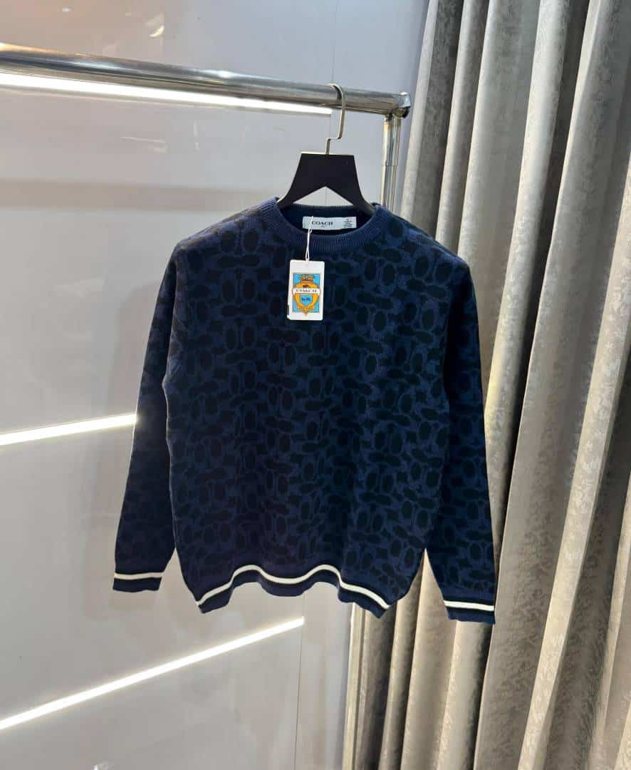 Coac h Navy Blue Imported Knitted Premium Pull Over