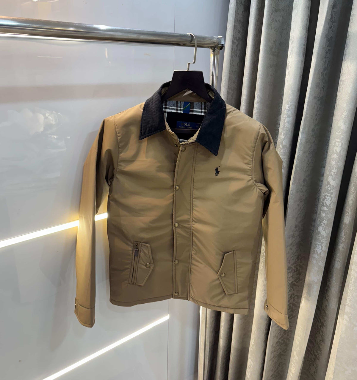 Ralph  Lauren Beige Classic Bomber Jacket