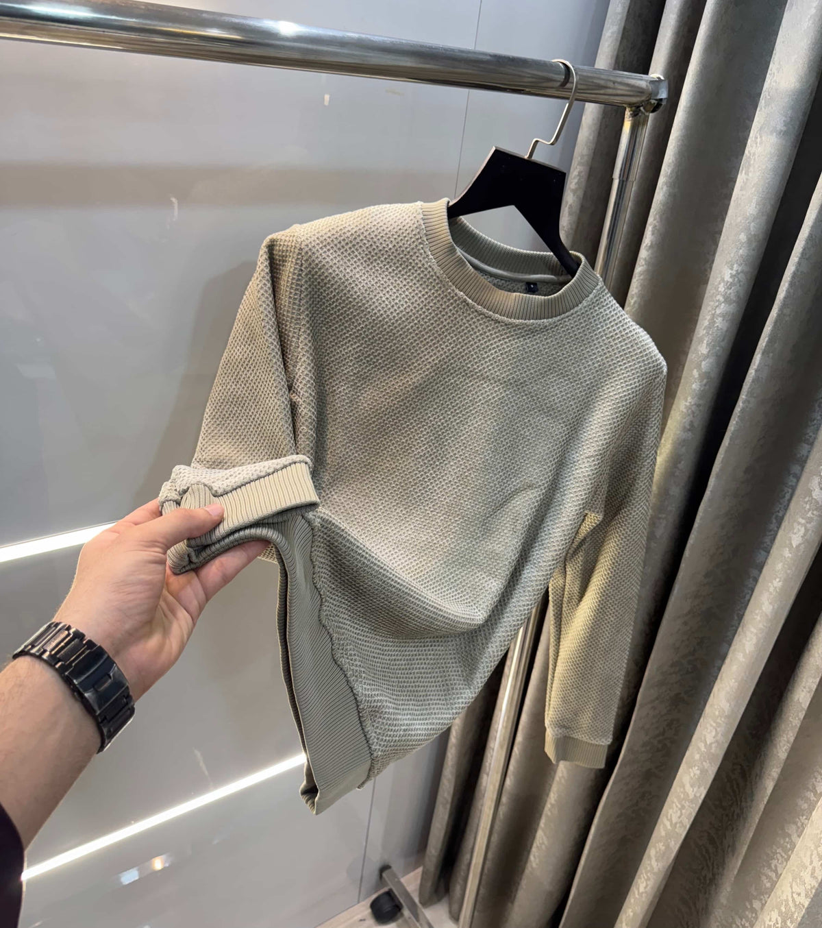 Mossim o Dutti Beige Imported Knitted Pull Over
