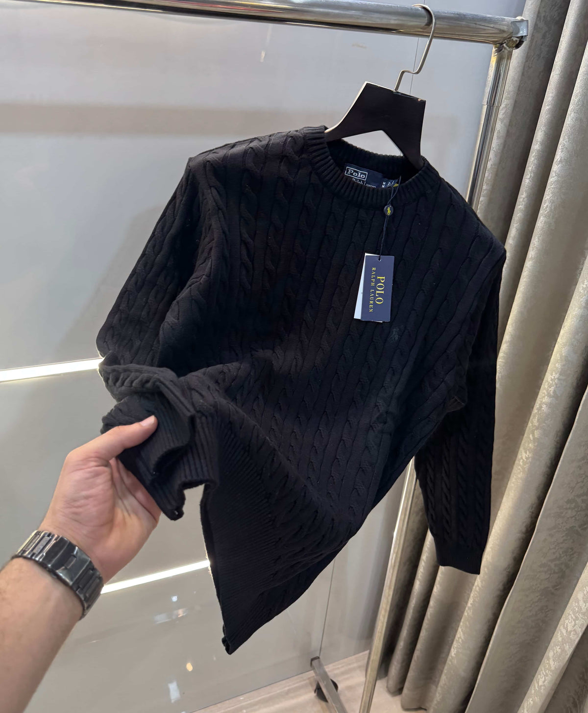 Ralph  Lauren Black Knitted Imported Pull Over