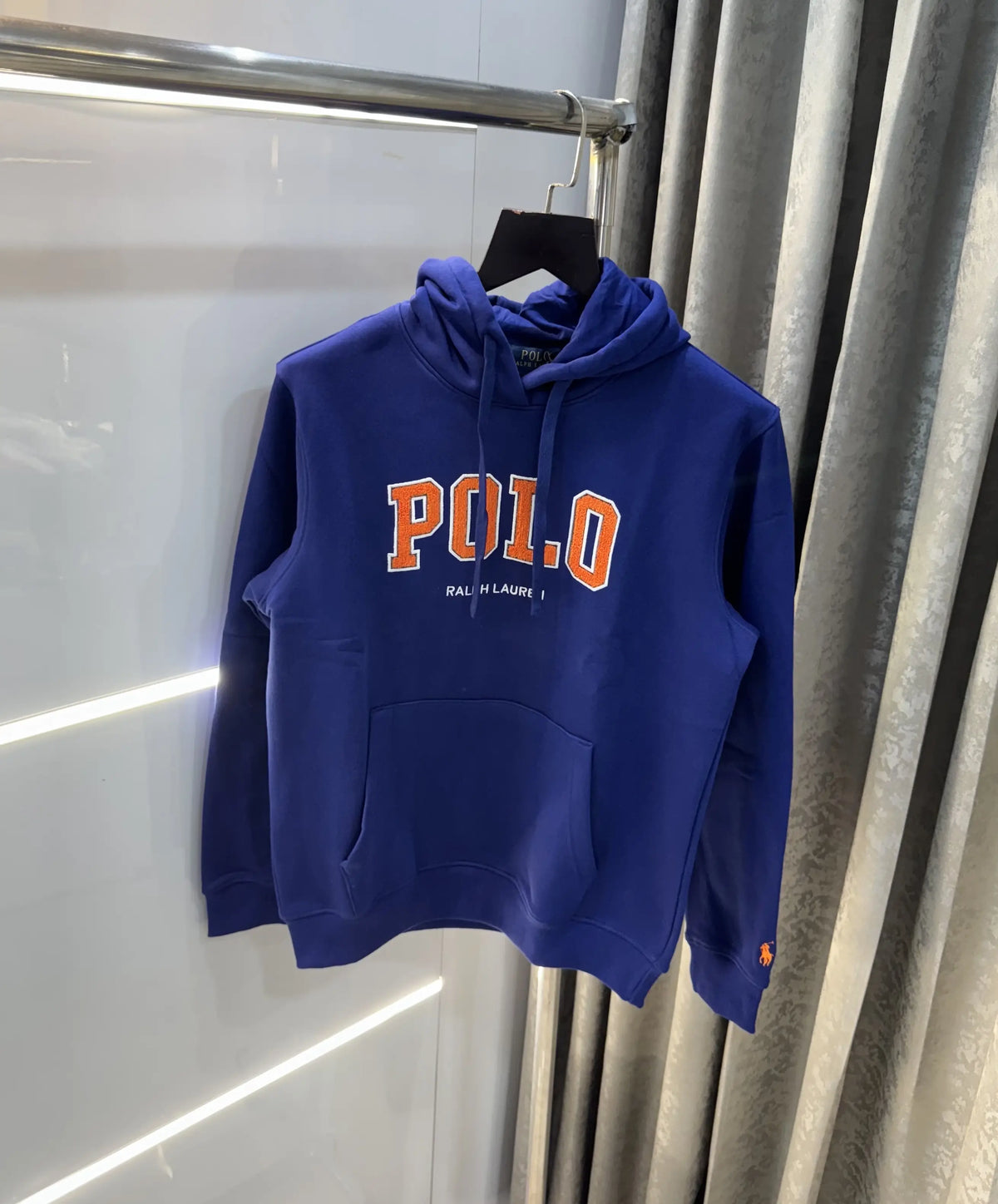 Ralph  Lauren Mid Blue Embroidery Logo Imported Hoodie