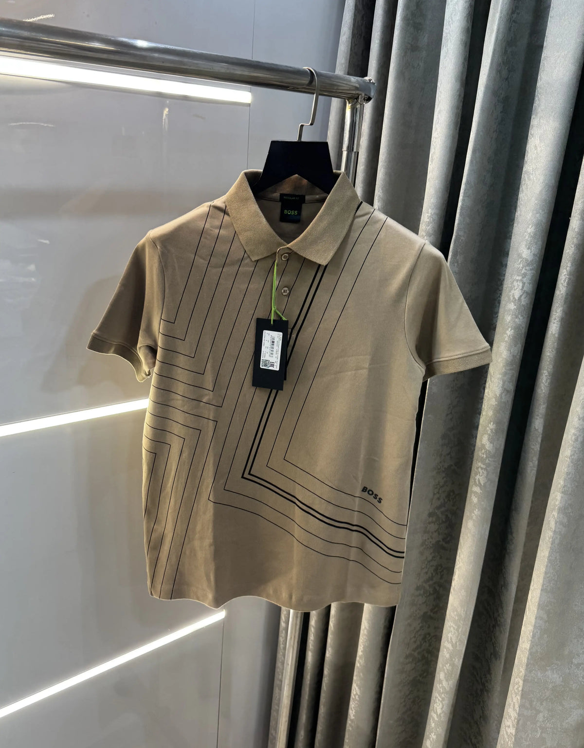 Hugo  B0_Ss Beige Logo Work Premium Polo T-Shirt