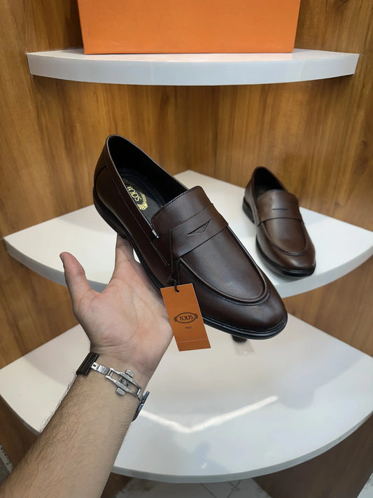 Tods_Brown Premium Leather Formal Loafers