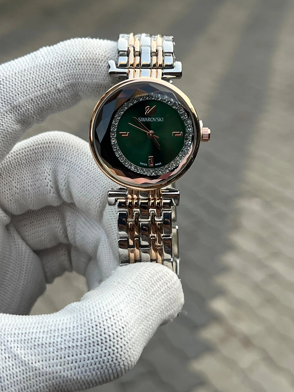 Swarovsky Ladies Two Tone Green