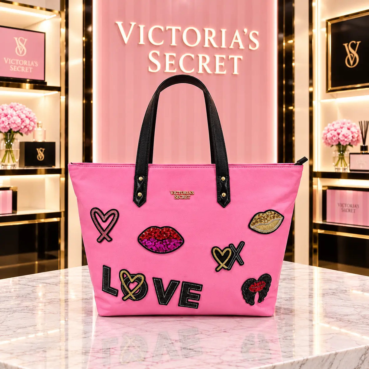 Victorias Secre t Luxury Tote Bag Pink vs7908