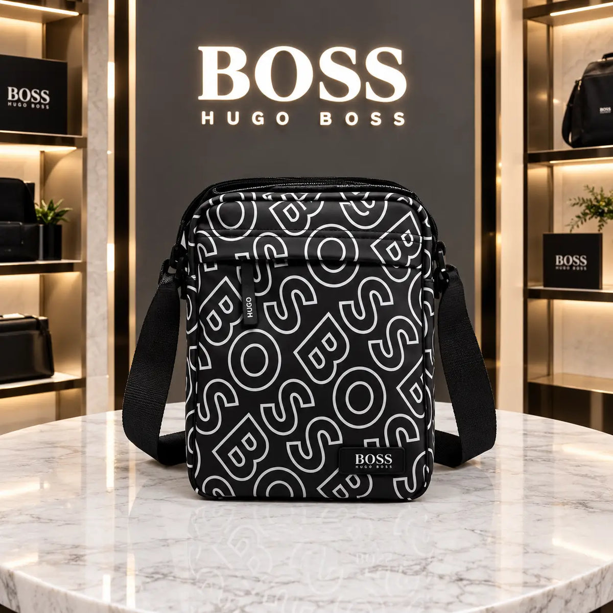 Hugo Bos s Premium Cross Bag Black White b25