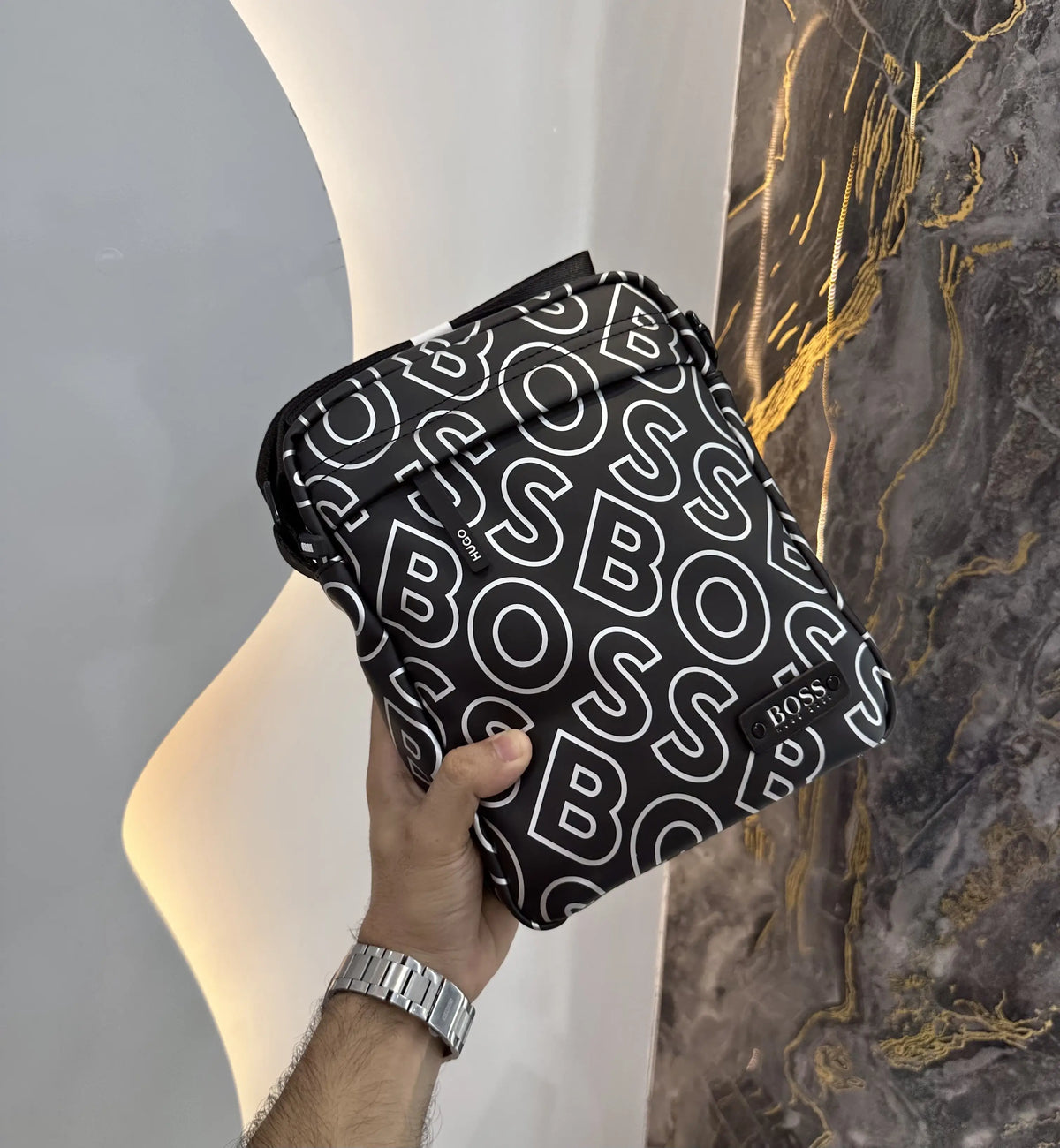 Hugo Bos s Premium Cross Bag Black White b25