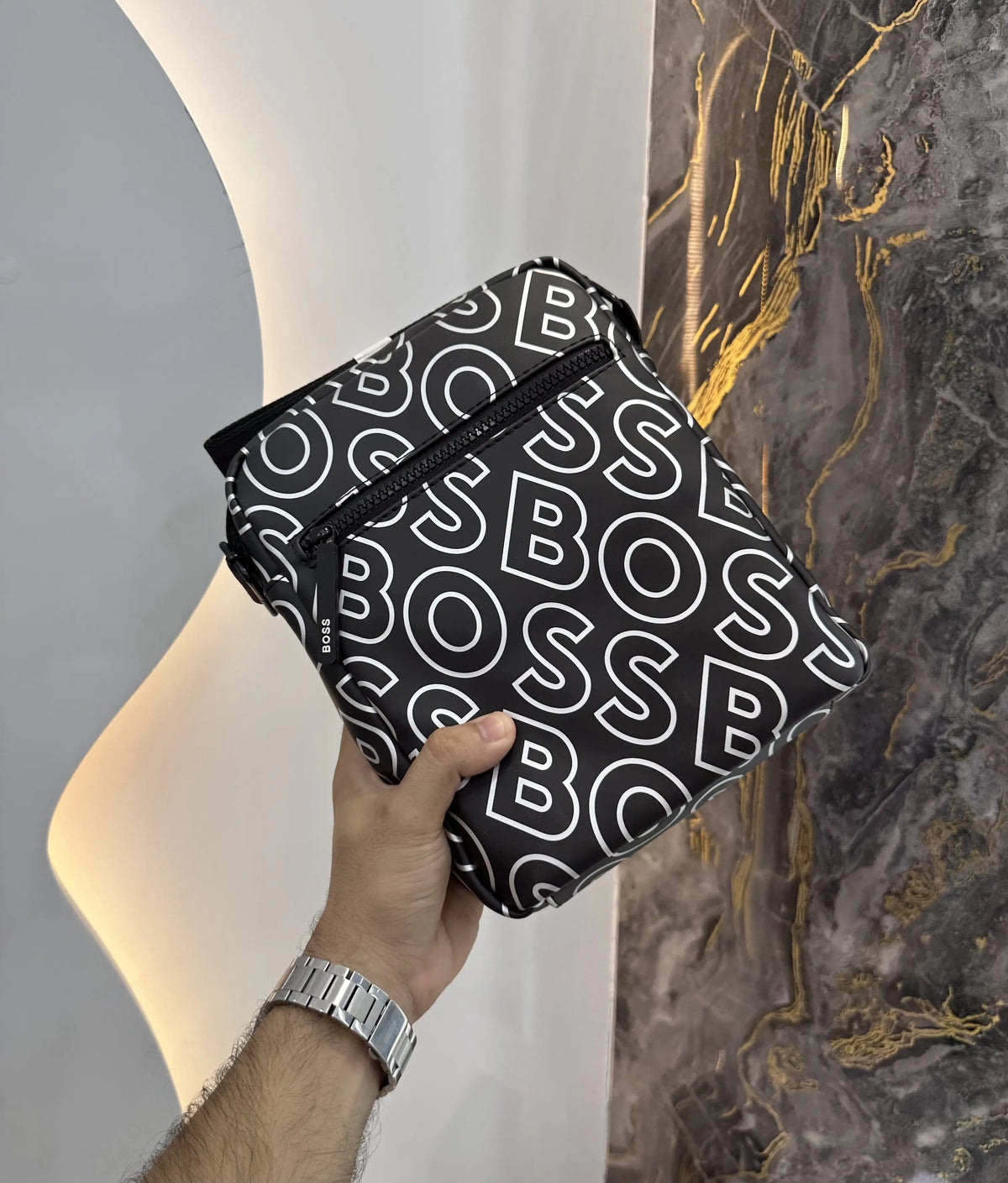 Hugo Bos s Premium Cross Bag Black White b25