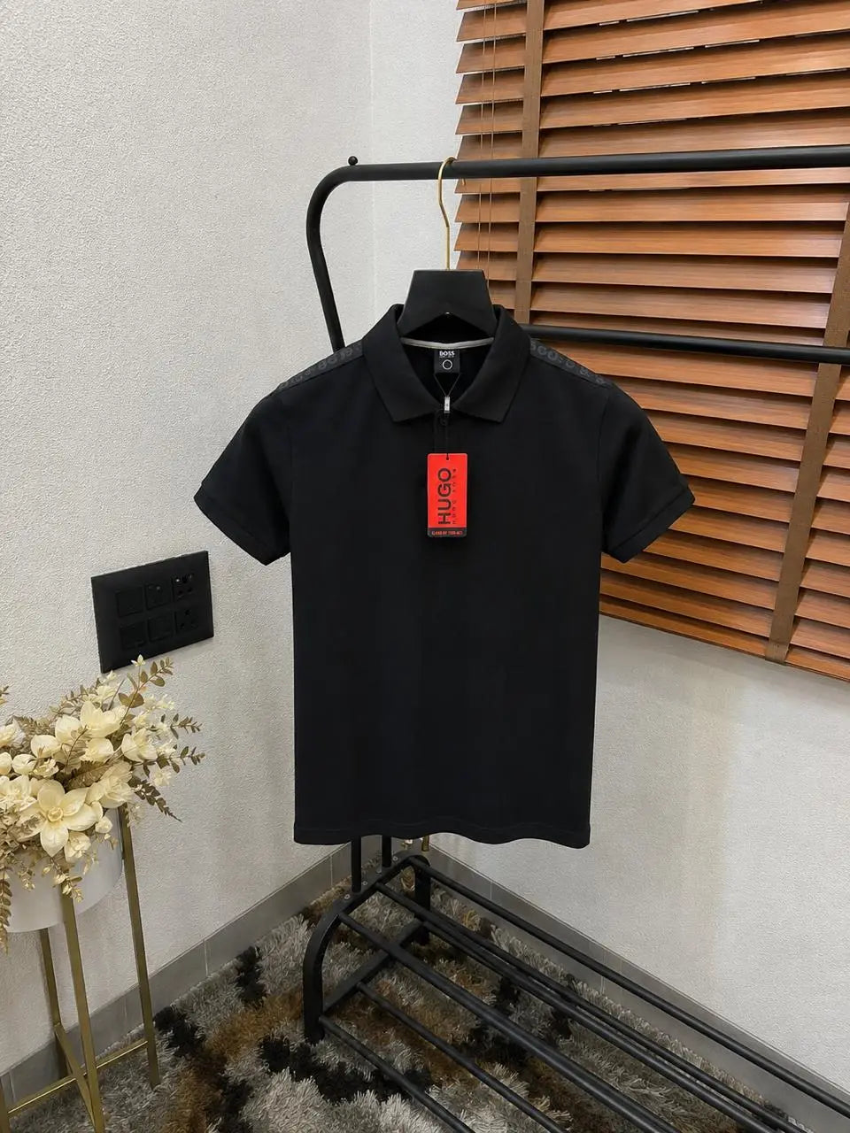 Hug_o Bo-s5 Shoulder Logo Strap Premium Polo T-shirt