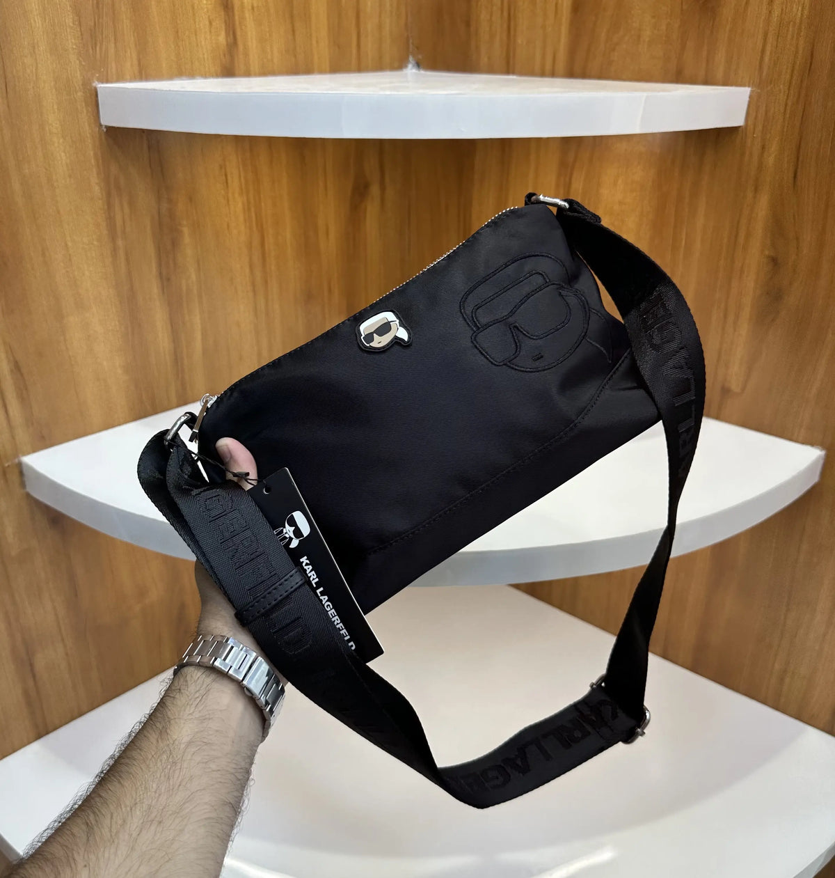 Karl Lagerfel d Luxury Sling Bag Black k98