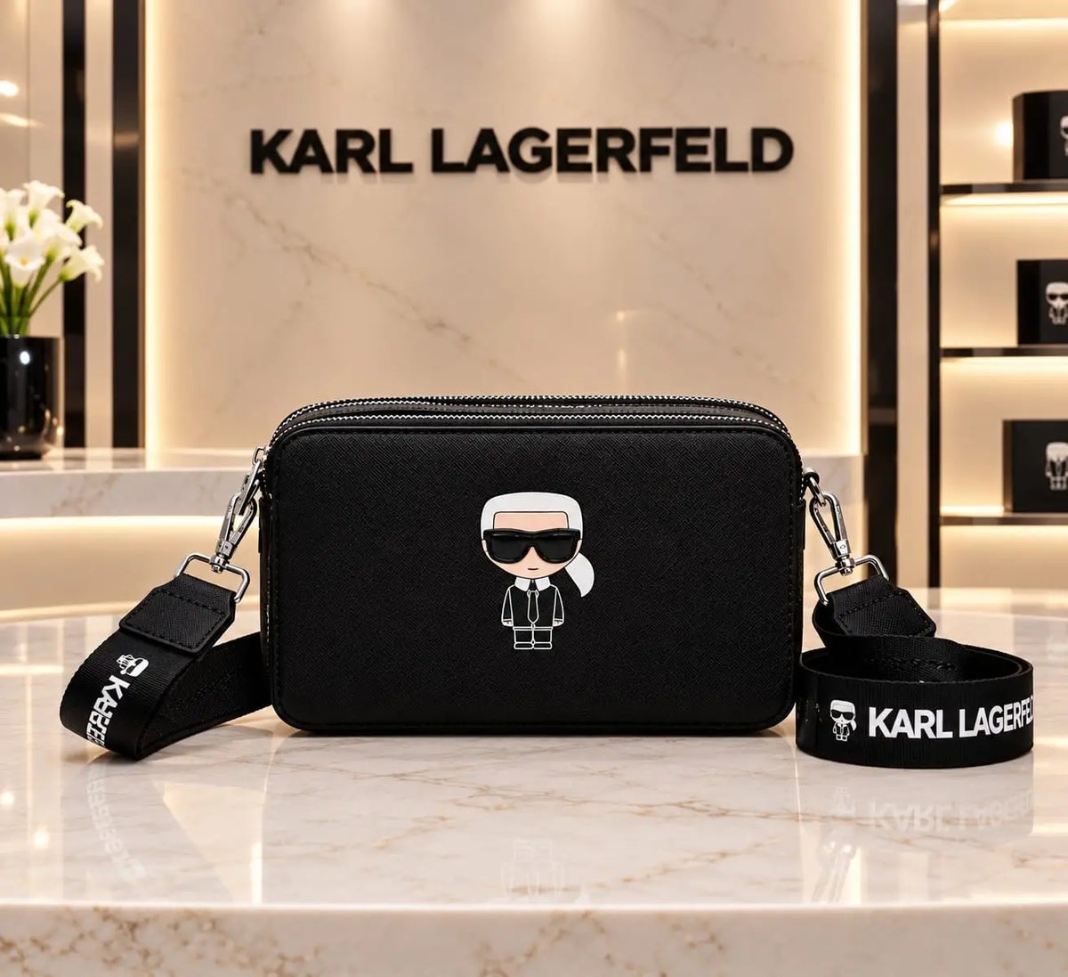 Karl Lagerfel d Luxury Sling Bag Black k0060