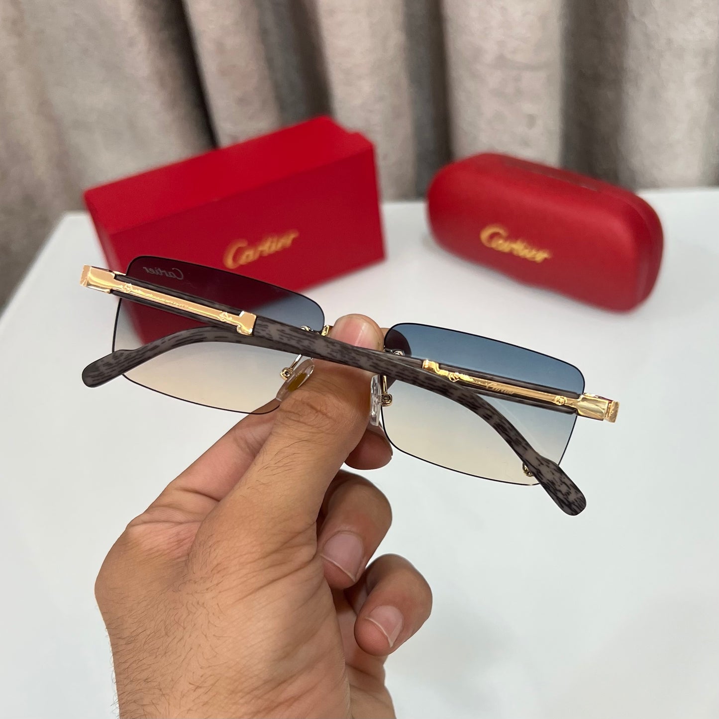 Cartier Blue Grey Luxury Shade With Original Packing
