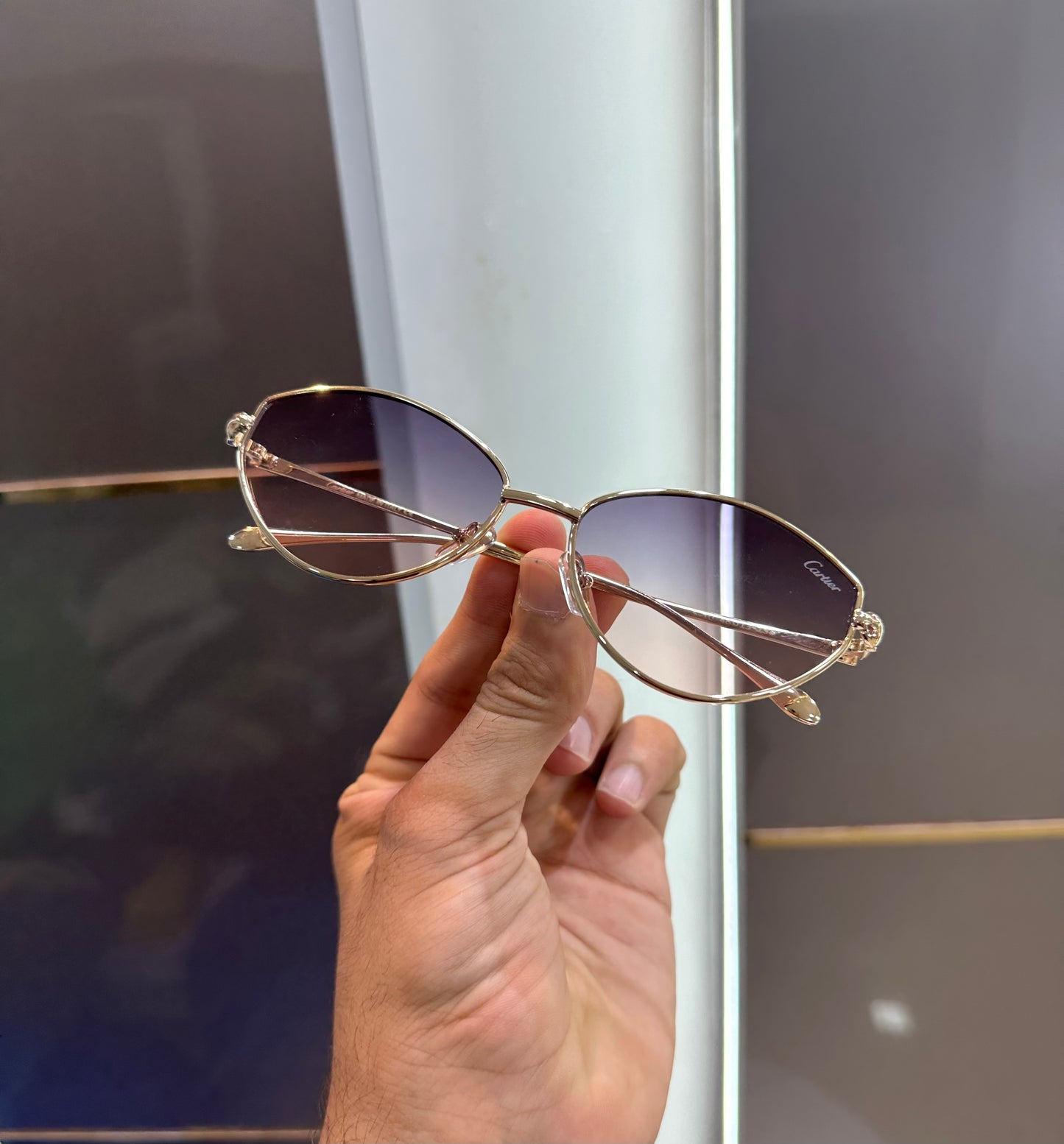 Cartier Metal Gold Karan Aujla Luxury Shade With Original Box Packing