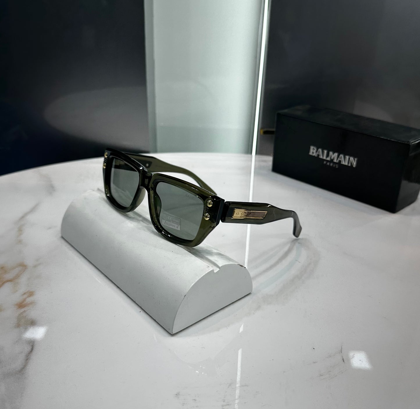 Balmain Paris Green Karan Aujla  Luxury Shade With Original Box Packing