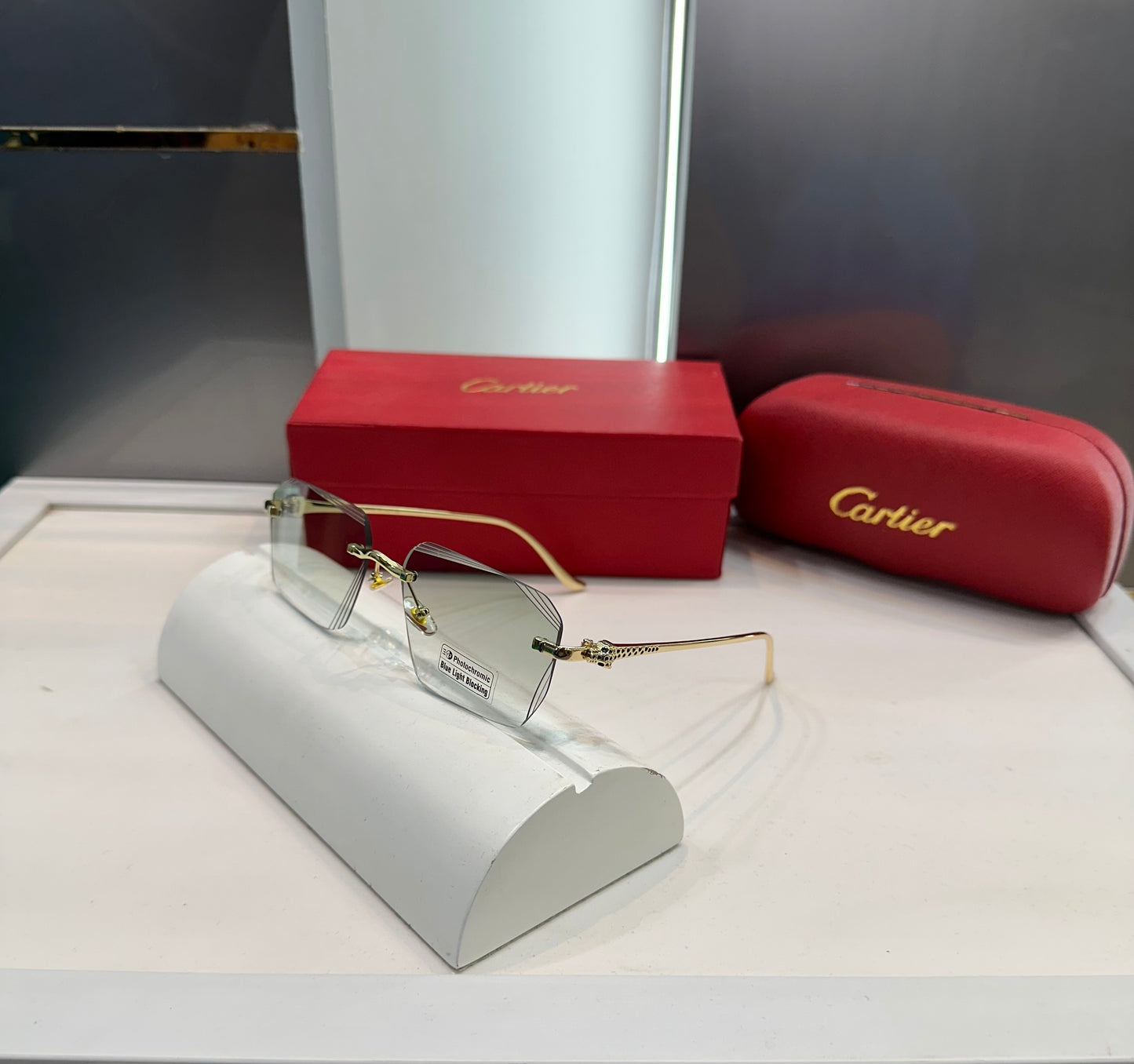 Cartier Green Dual Designer Limited Edition Luxury Shade With Original Packing
