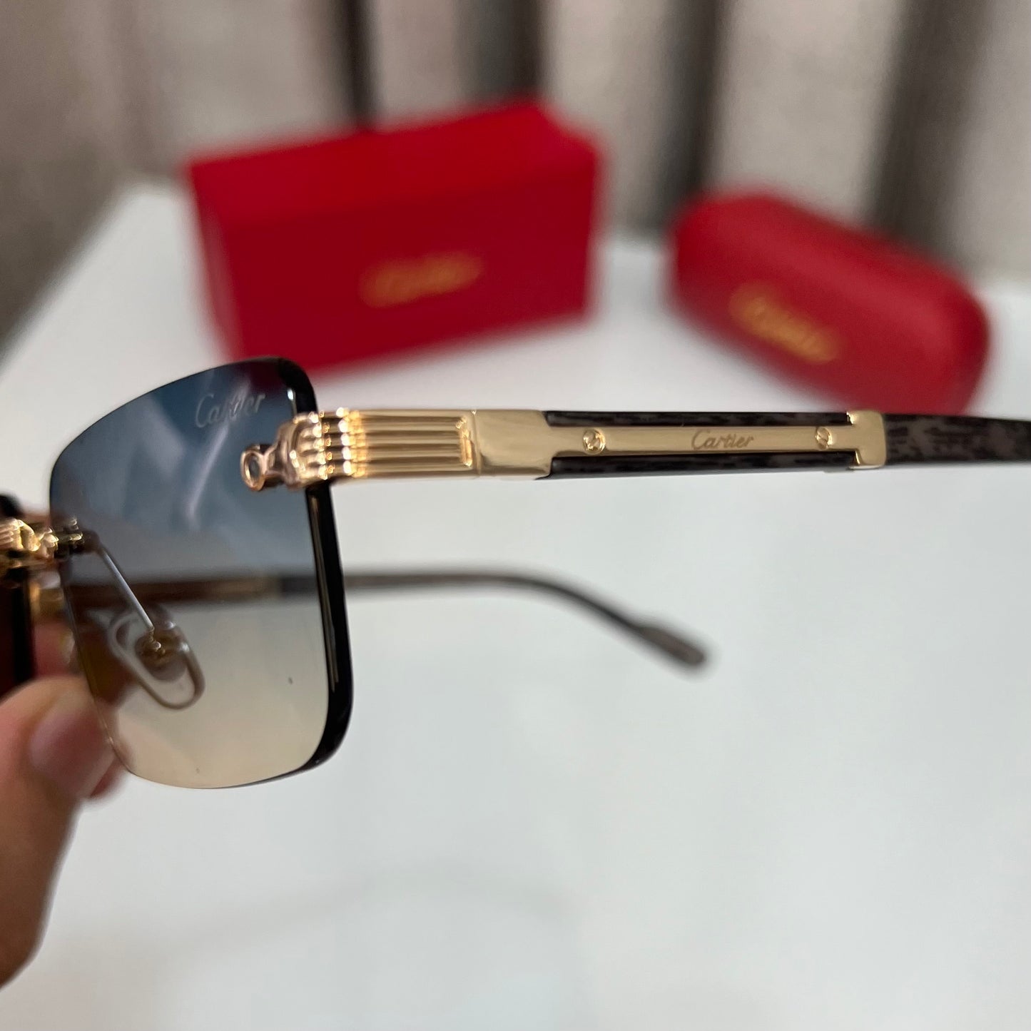 Cartier Blue Grey Luxury Shade With Original Packing