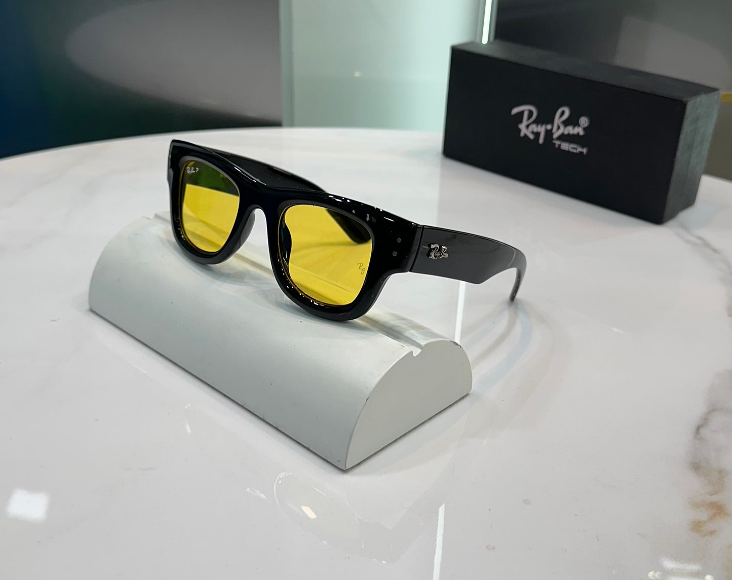 Ray Ban Mega Black Yellow Designer Limited Edition Luxury Shade With Original Packing