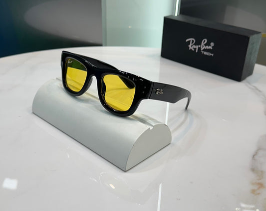 Ray Ban Mega Black Yellow Designer Limited Edition Luxury Shade With Original Packing