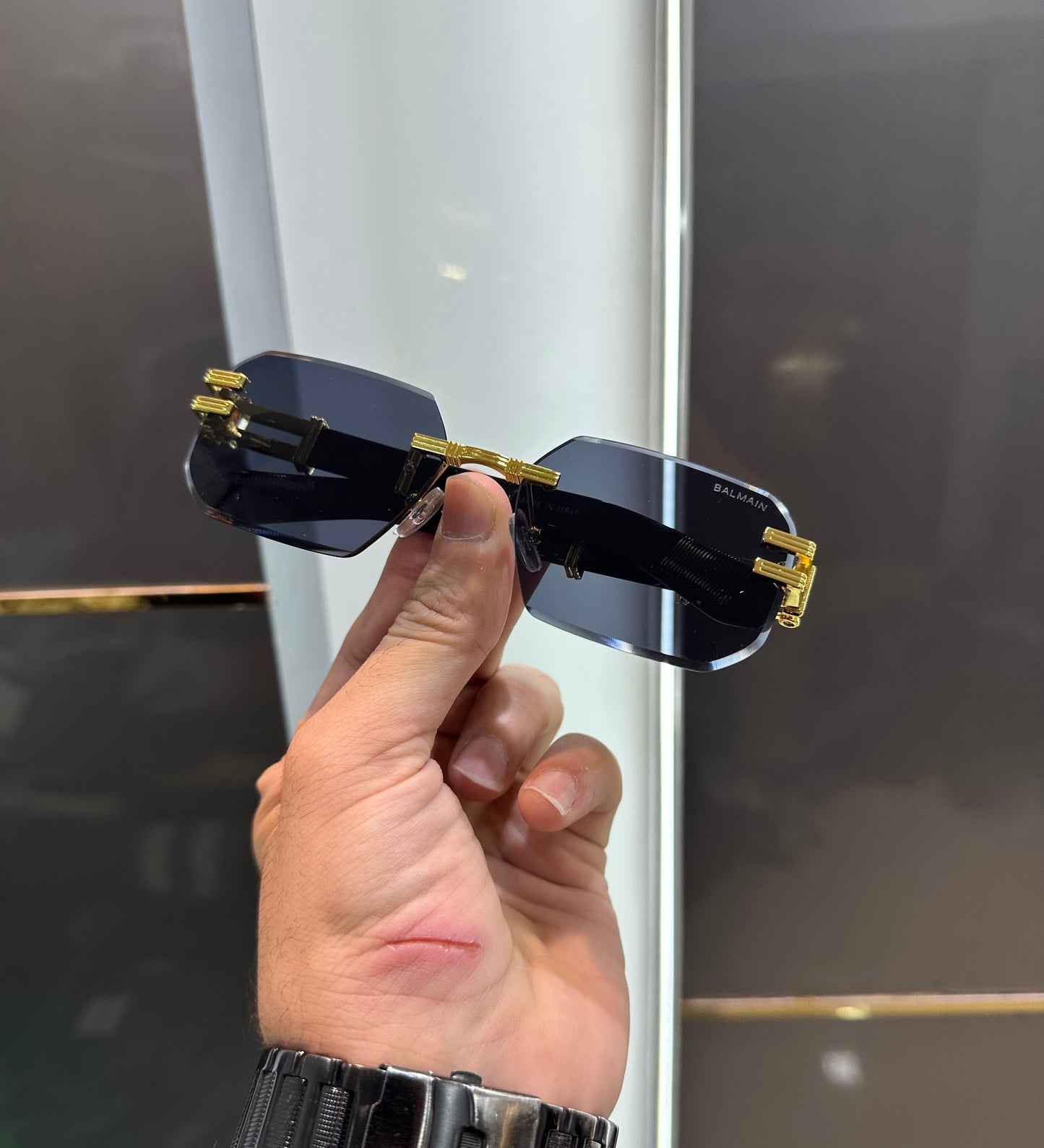 Balmain Paris Black Gold Shade Designer Limited Edition Luxury Shade With Original Packing