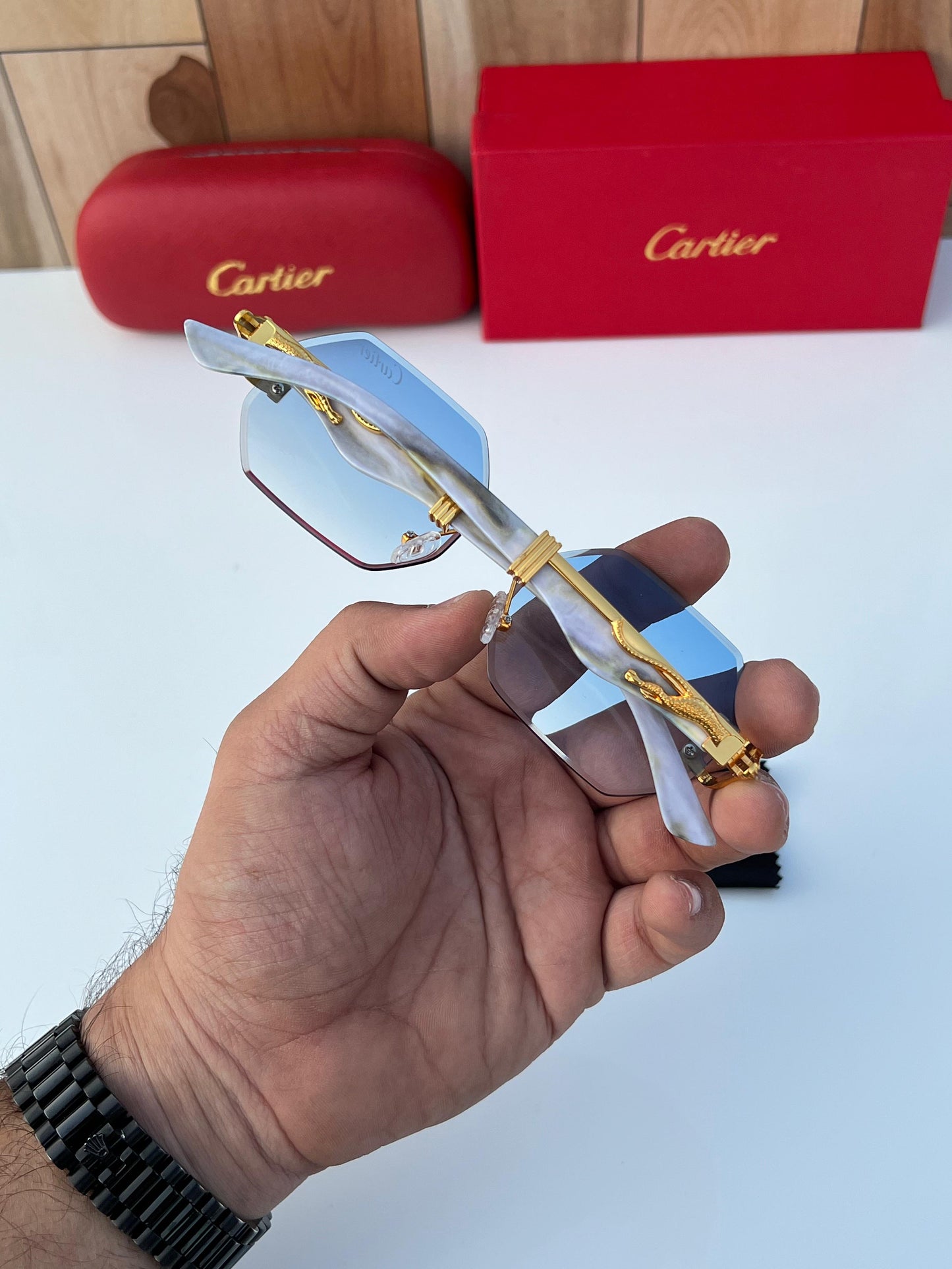 Cartier Sky Blue Honey Singh Edition Luxury Shade With Original Packing