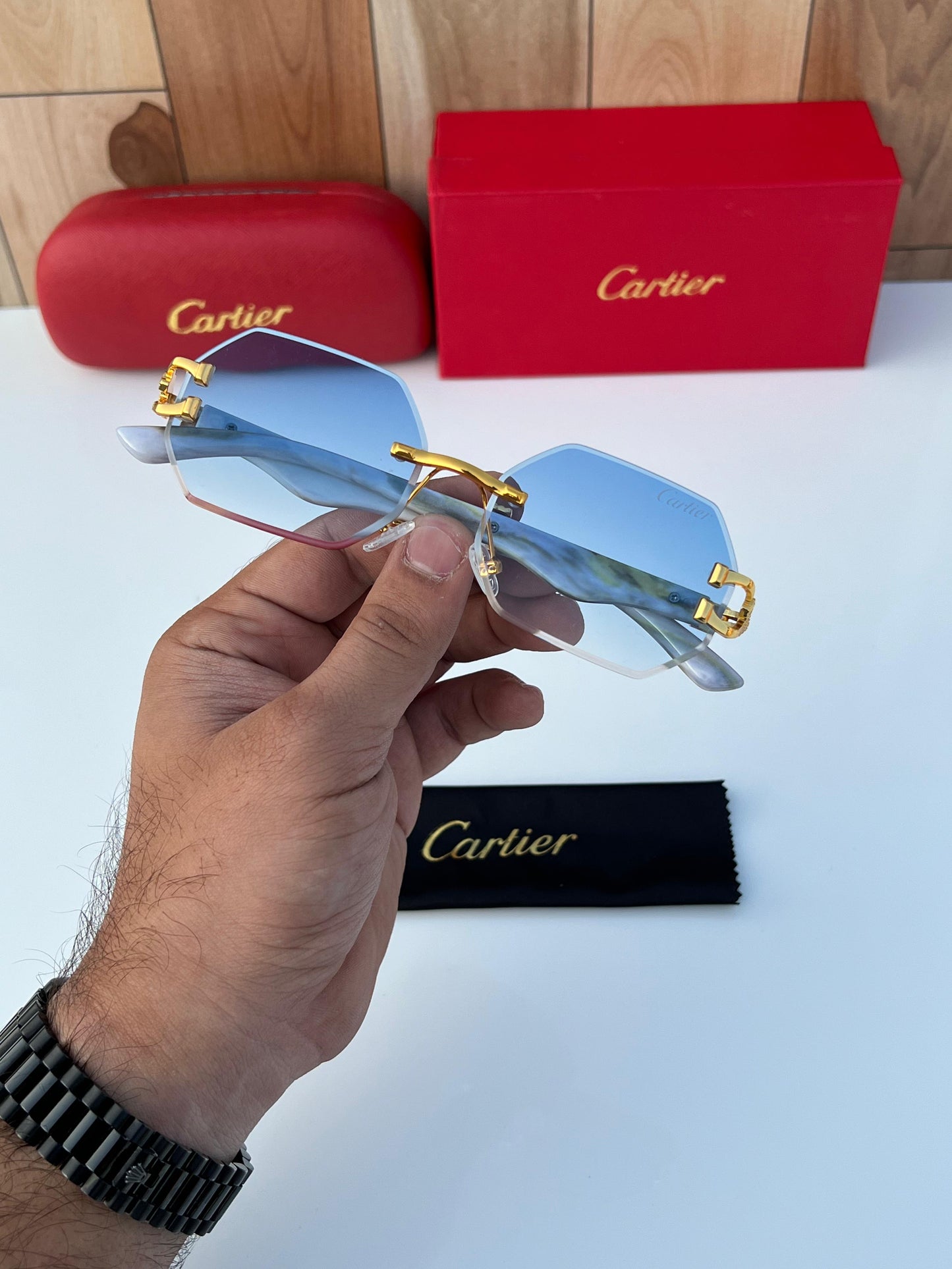 Cartier Sky Blue Honey Singh Edition Luxury Shade With Original Packing