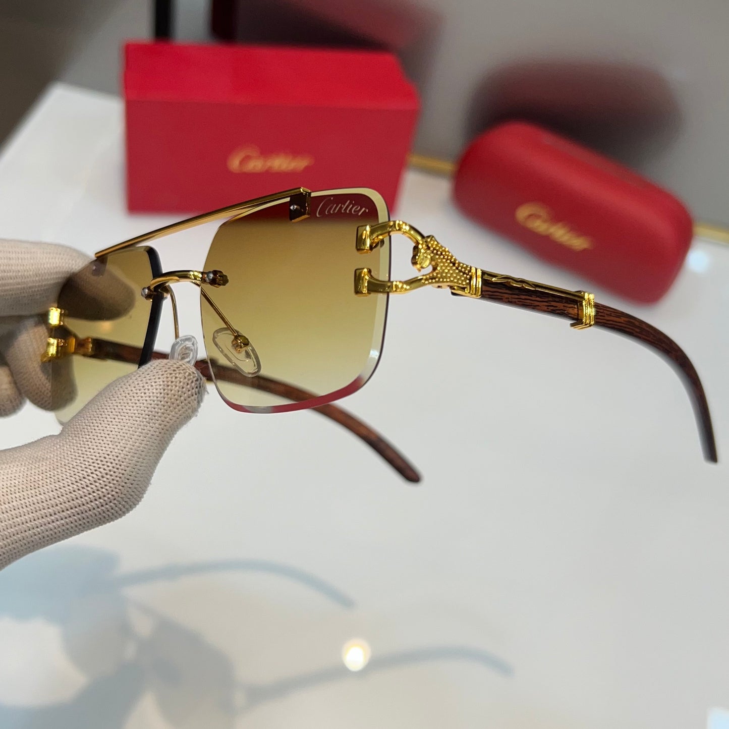 Cartier Brown Honey Singh Edition Luxury Shade With Original Box Packing