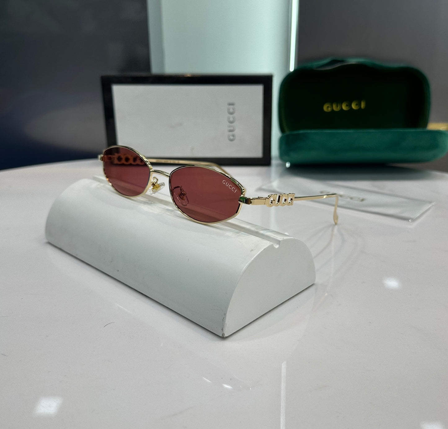Gucci Metal Designer Limited Edition Luxury Shade With Original Packing