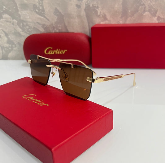 Cartier Brown Metal New Luxury Shade With Original Box Packing