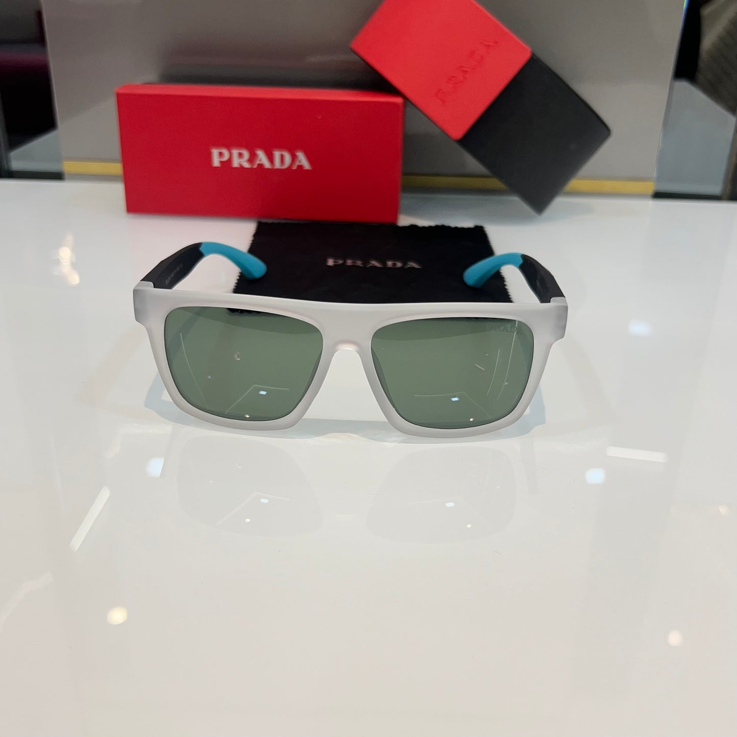 Prada Milano Mat Black White Luxury Shade With Original Packing