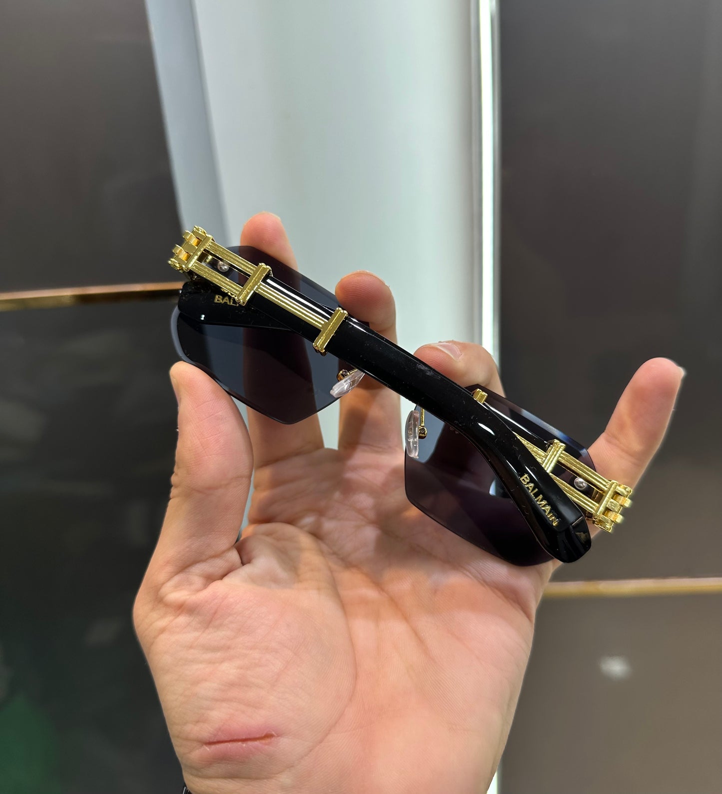 Balmain Paris Black Gold Shade Designer Limited Edition Luxury Shade With Original Packing