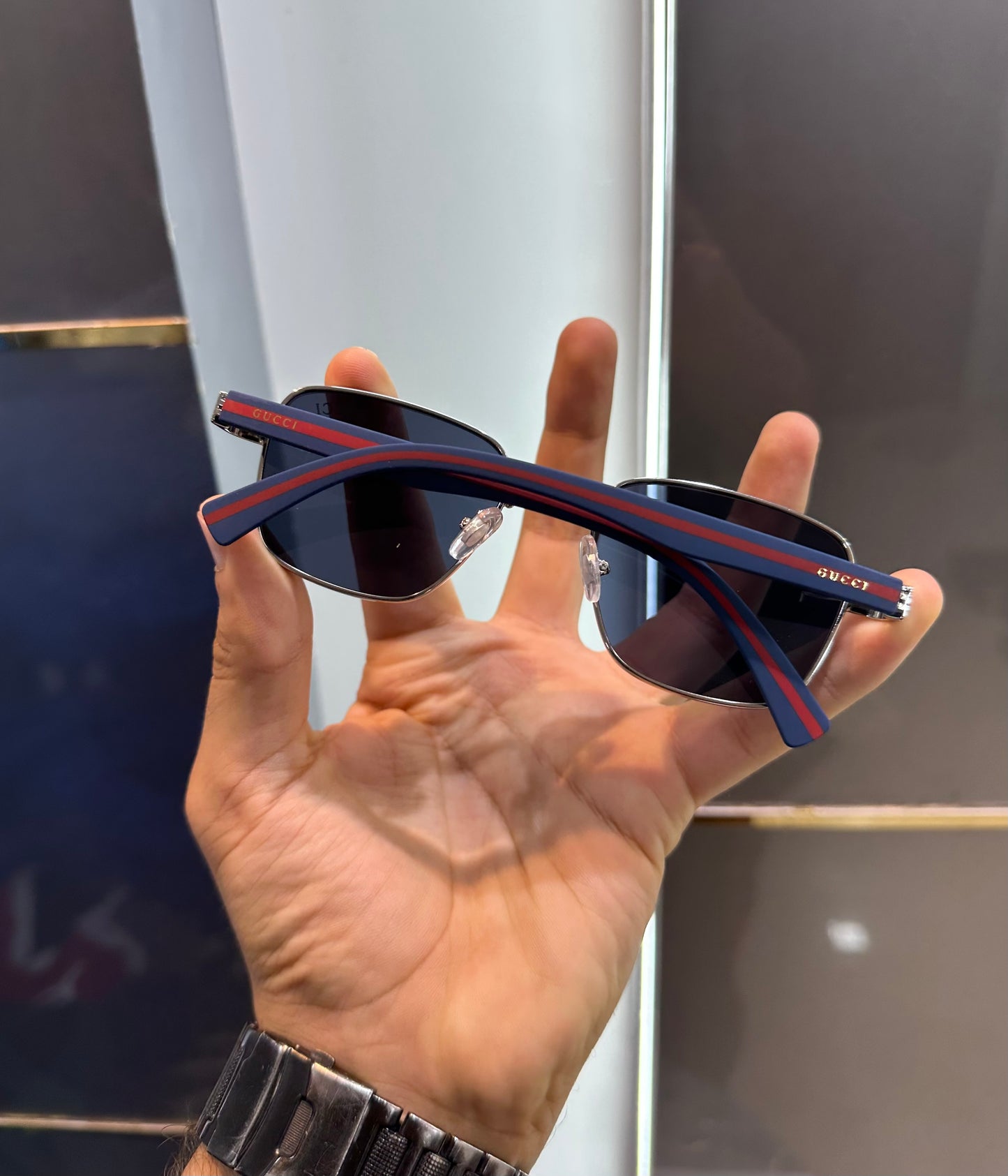 Gucci Black Blue Luxury Shade With Original Packing