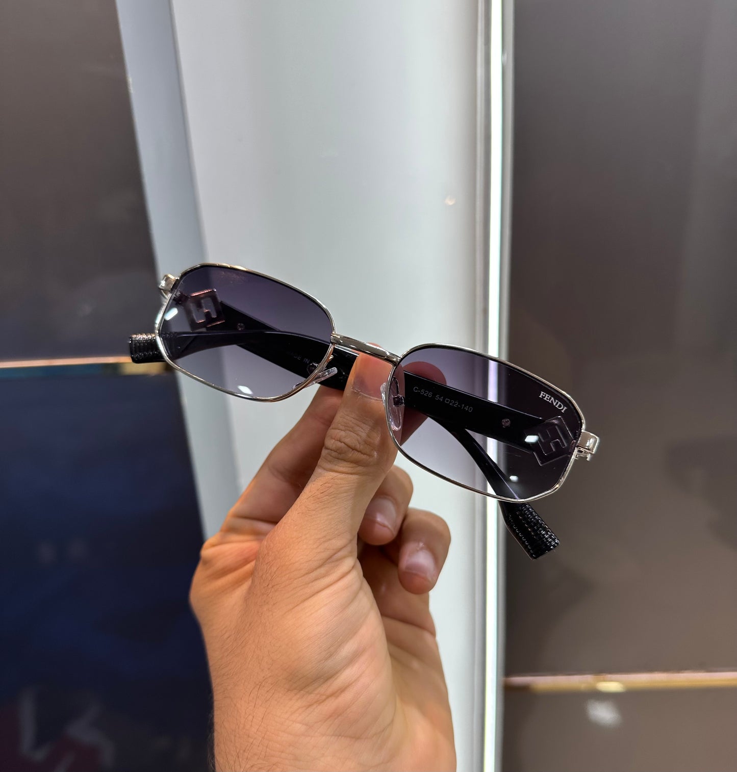 Fendi Black Silver Luxury Shade With Original Packing