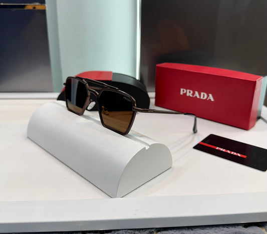 Prada Milano Brown Metal Limited Edition Luxury Shade With Original Packing