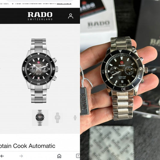 Rado captain Cook Silver Black Premium Classic Watch