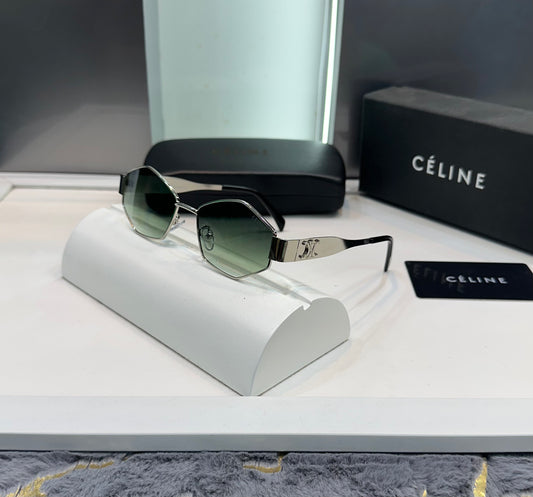 Celine Silver Green Metal Limited Edition Luxury Shade With Original Packing