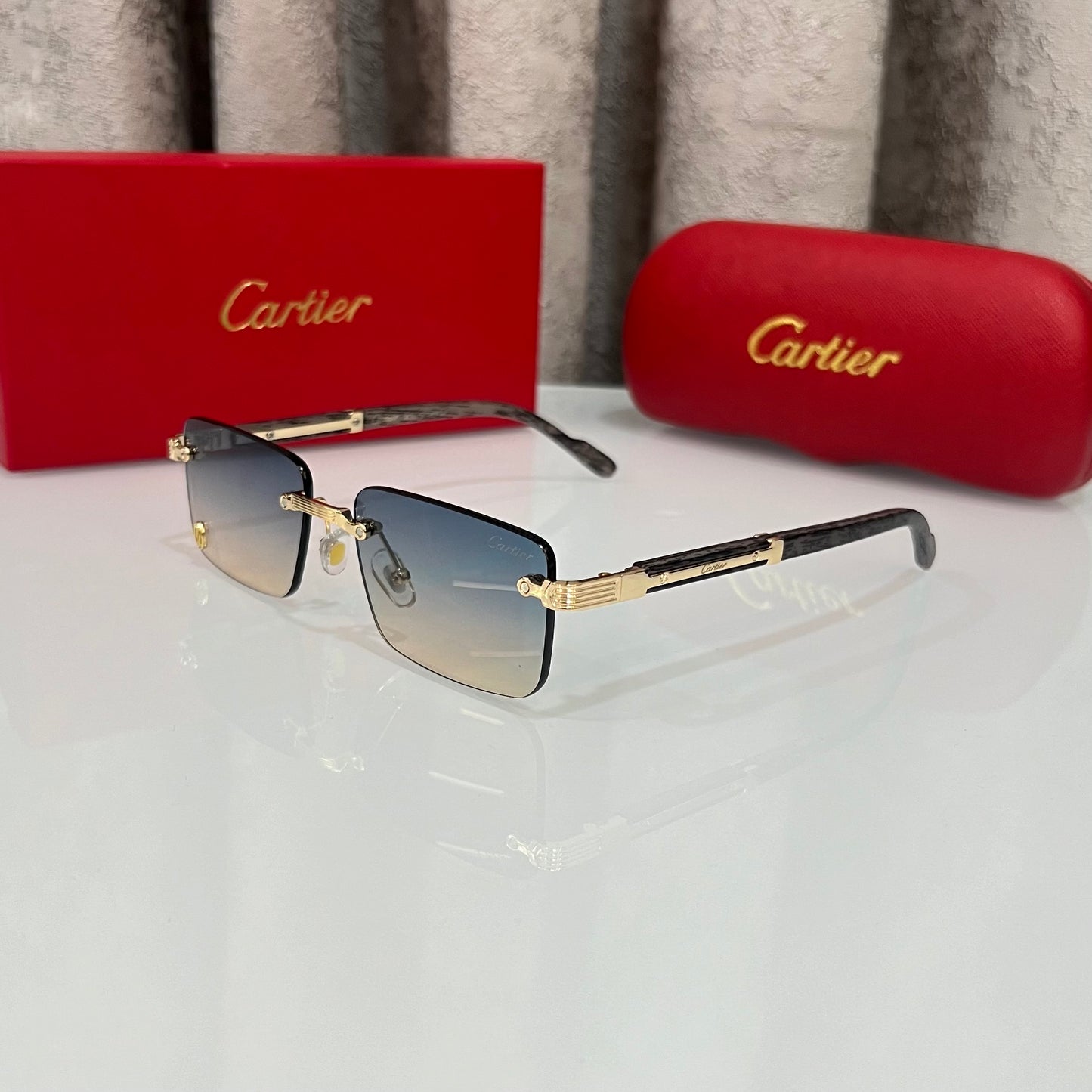Cartier Blue Grey Luxury Shade With Original Packing