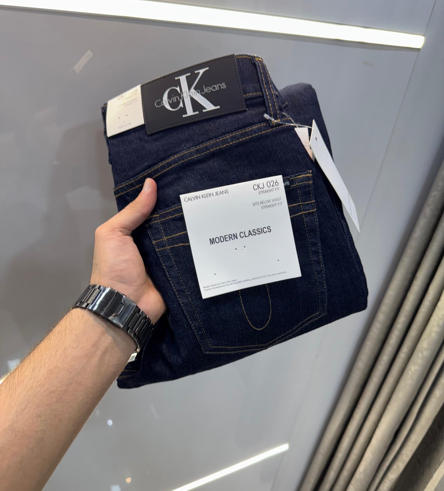Calvin Klein Blue Raw Wash Premium Classic Hyperflex Denim