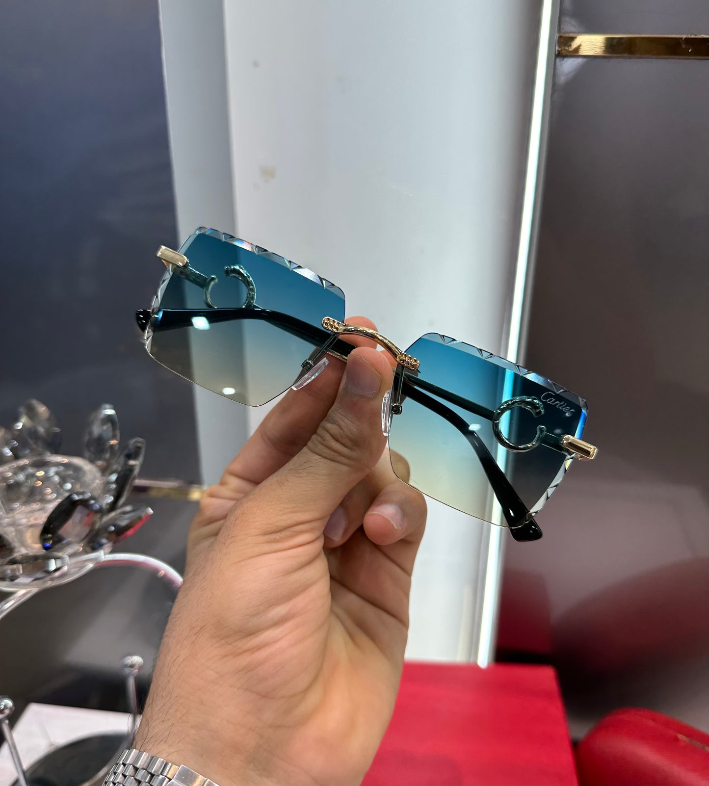 Cartier Sky Blue Karan Aujla Edition Luxury Shade With Original Box Packing